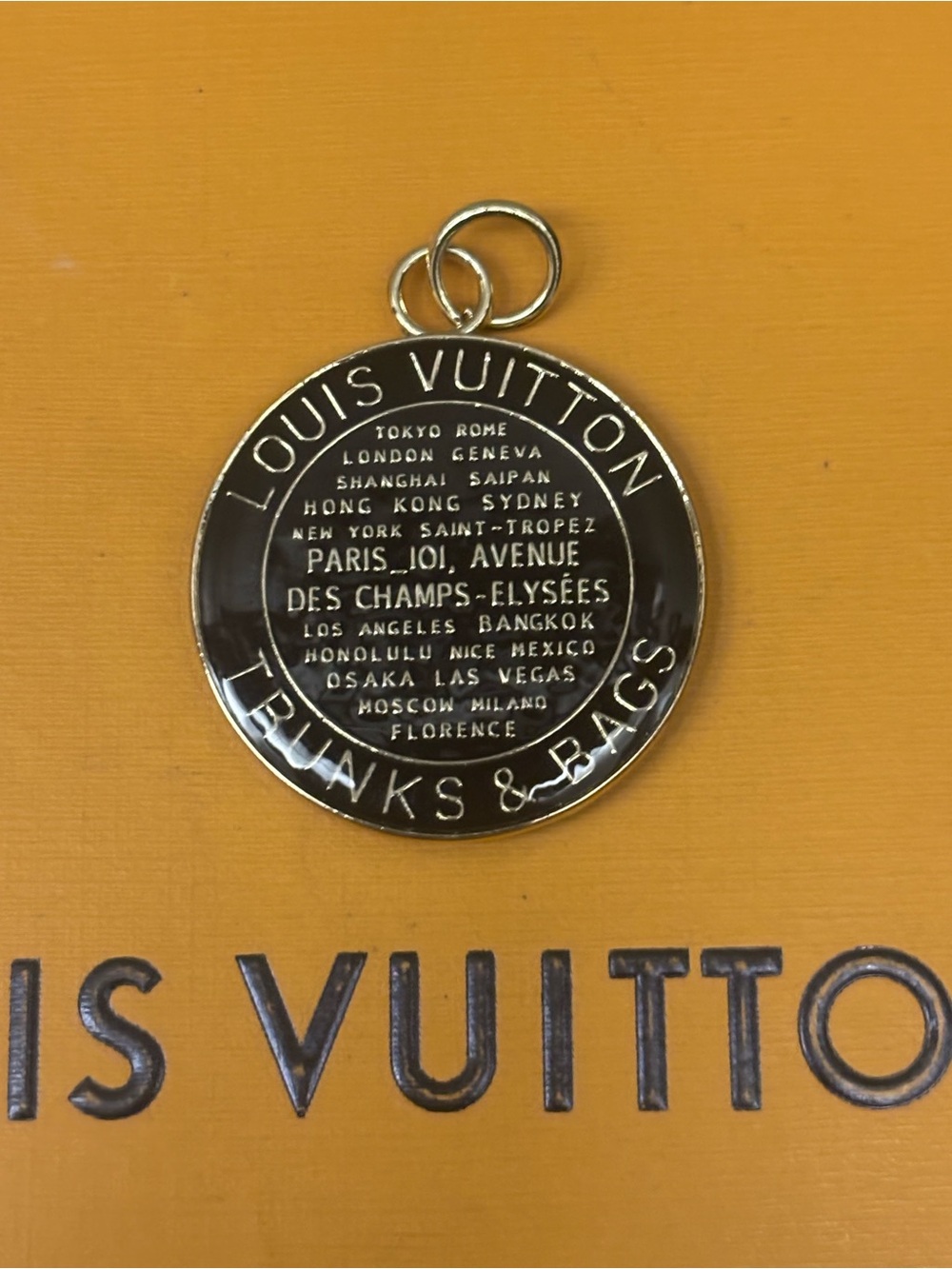 Louis Vuitton Trunks and Bags Black Large Medallion, Necklace Charm, Bag Charm